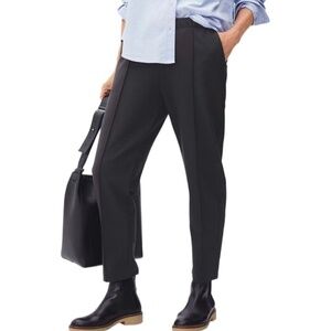 New Everlane The Dream Pant Elastic Waist Tapered Leg Knit Pants Black Size XS